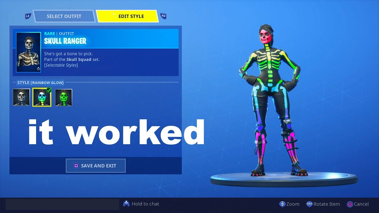 So I tried unlocking Rainbow Skull Ranger using a Fortnite GLITCH and got this...