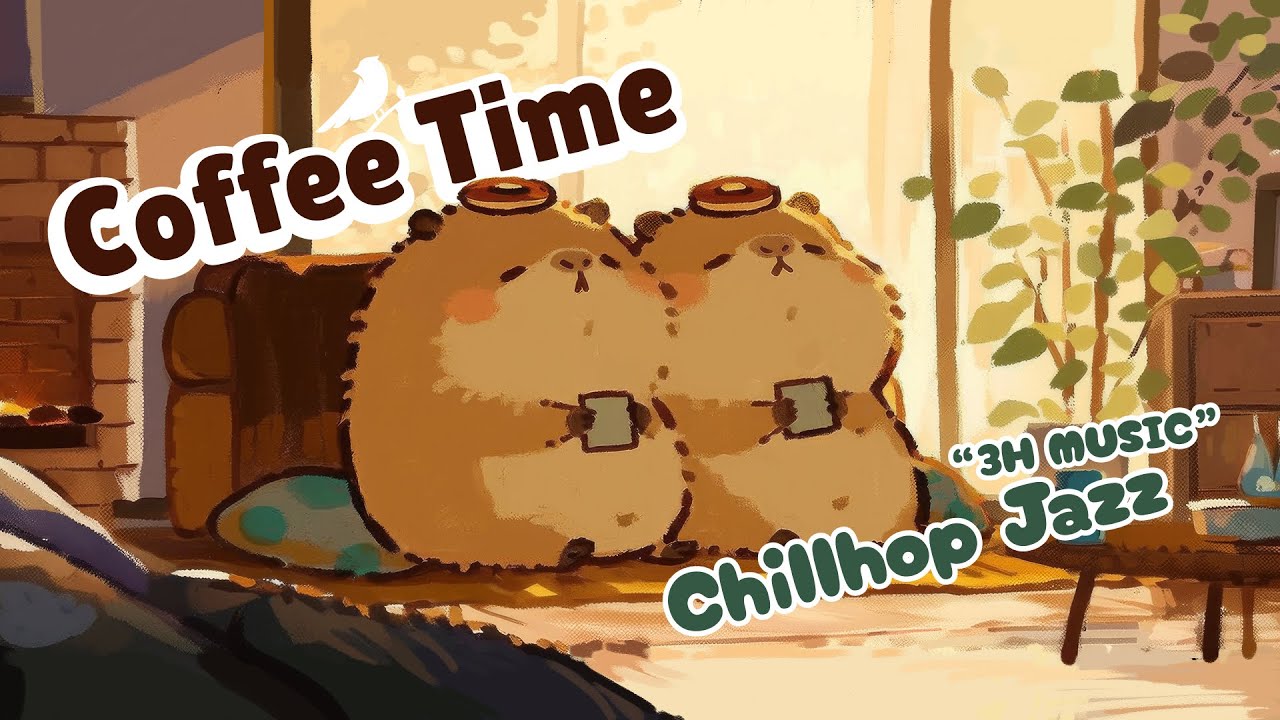 Weekend Coffee Time with Twin Capybara Babies ☕️ Jazz Lofi Hip Hop | Deep Focus & Relaxing Music