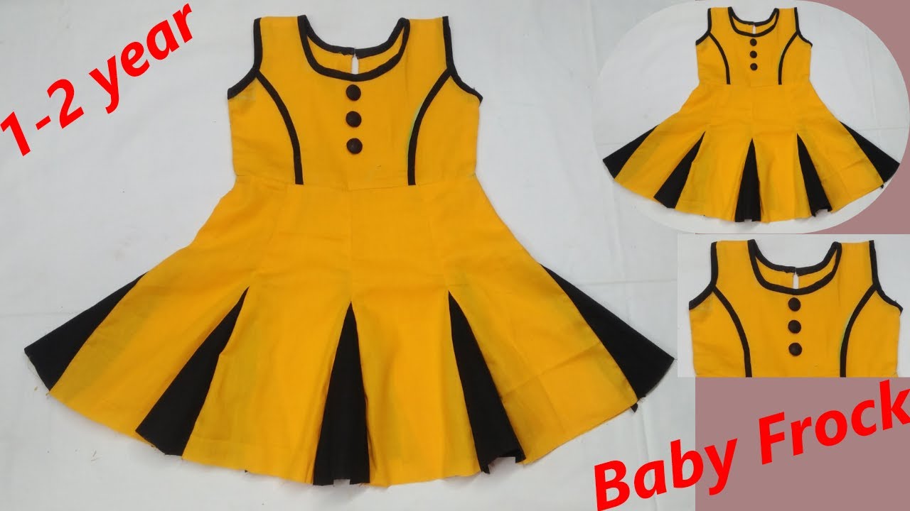 1-2 year princess cut kali baby frock cutting and stitching ||