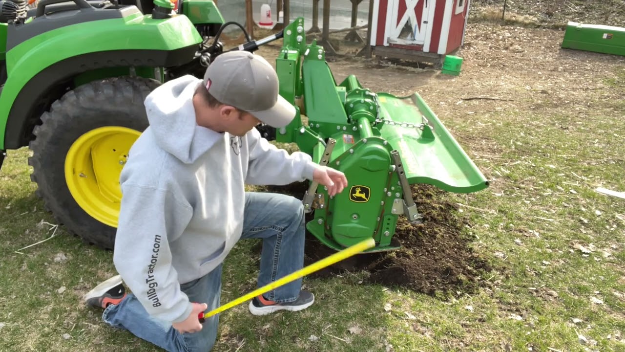 Изучение управления глубиной на роторной фрезе John Deere 665 | Тестирование максимальной глубины...