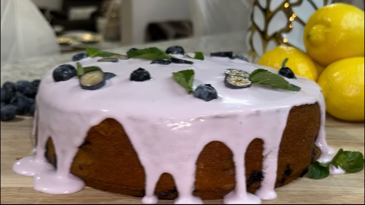 Blueberry Lemon Cake كيكة الليمون والتوت الأزرق