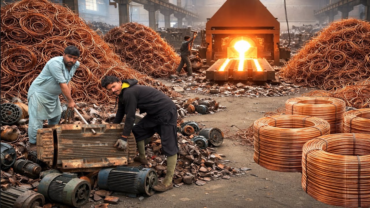 Inside Giant Electric Motor Recycling Factory | Copper Extraction From Old Scrap Electric Motor 