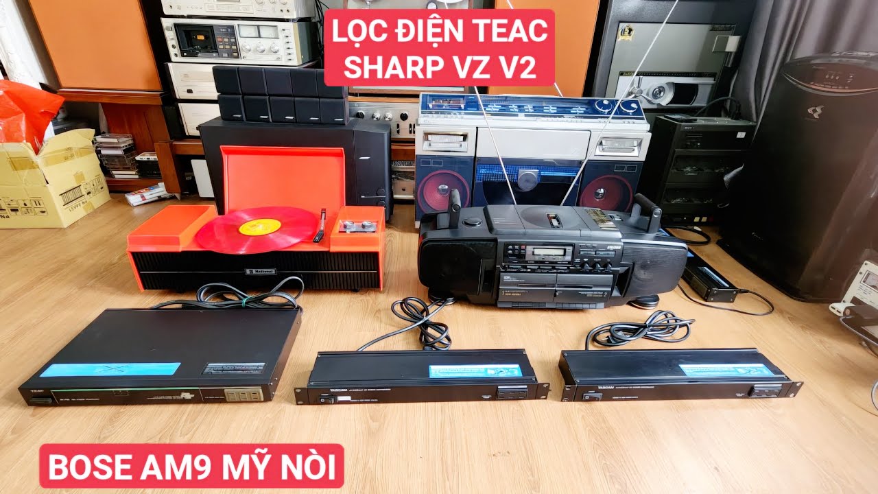 Lọc điện teac, Sharp VZ V2,  đài Aiwa, mâm than National Lh,0967874679