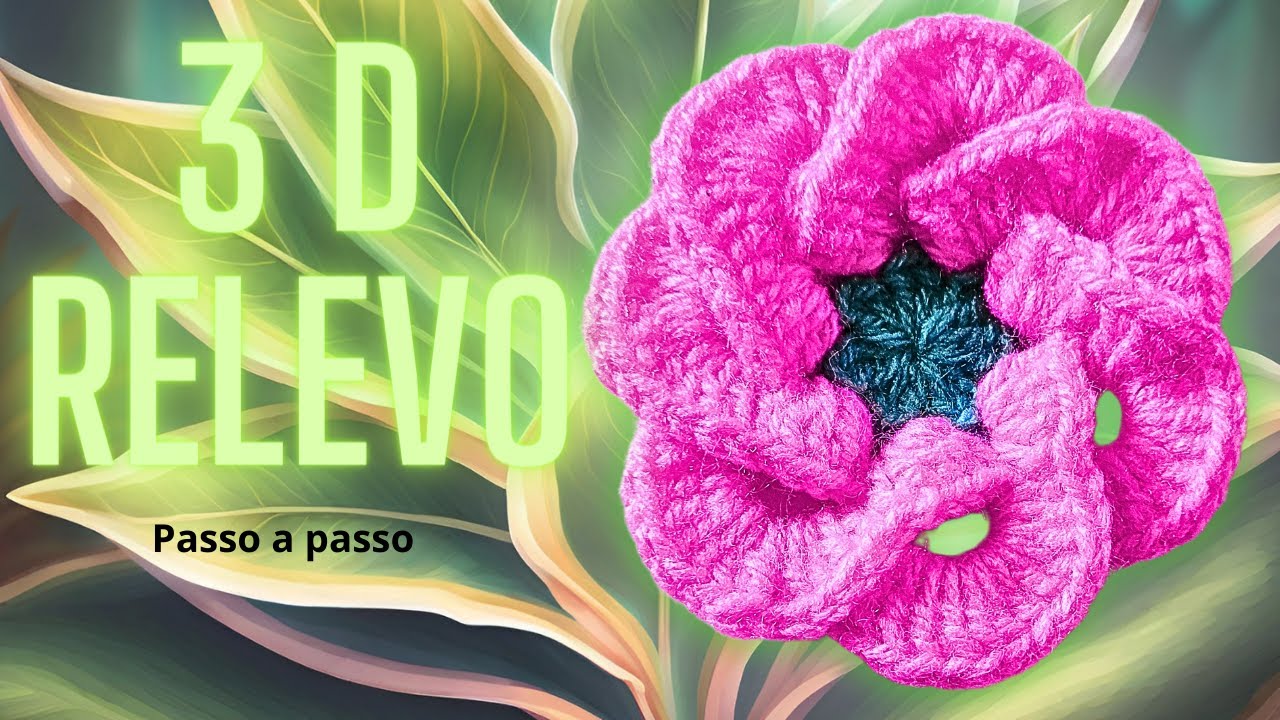 Aprenda aqui como fazer flor 3 D em crochê (vitoria Regia Croche) passo a passo @marlythibes