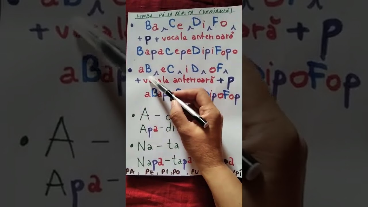 Limba păsărească (varianta cu P+vocala/vocala+P)