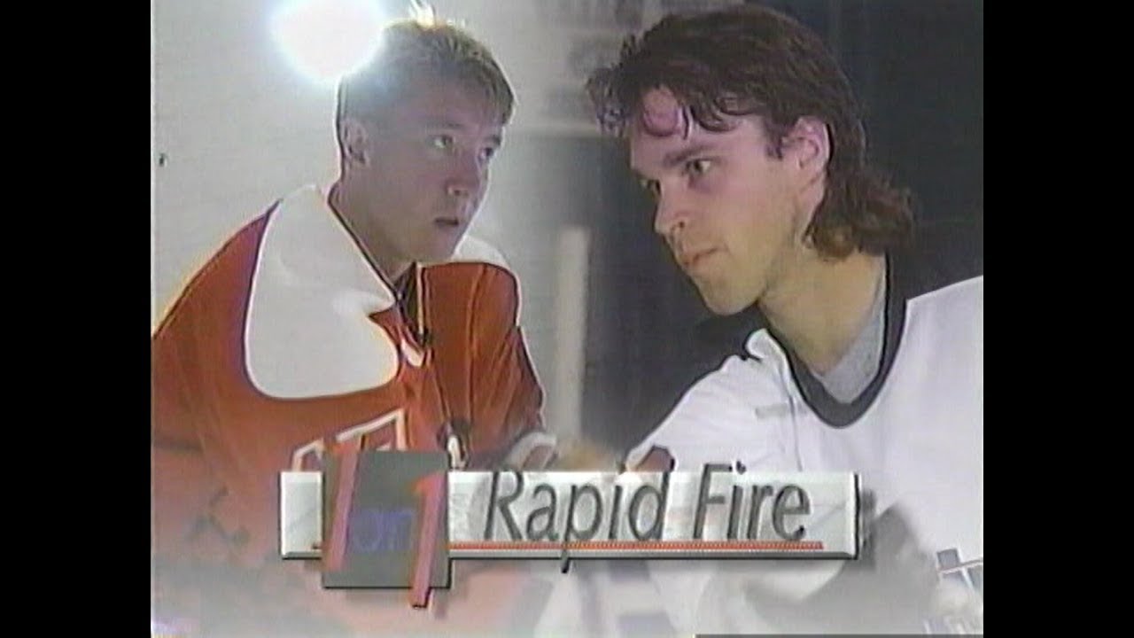 Luc Robitaille VS. Jari Kurri in Fastest Shots competition (1994)