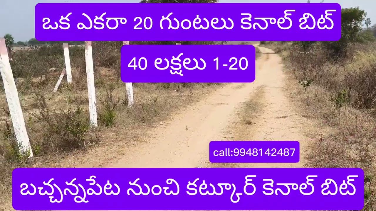 1 ఎకరా 20 గుంటలు కెనాల్ బిట్, 40లక్షలు ఫైనల్, బచన్నపేట నుంచి కట్కూర్ రోడ్, call for 9948142487