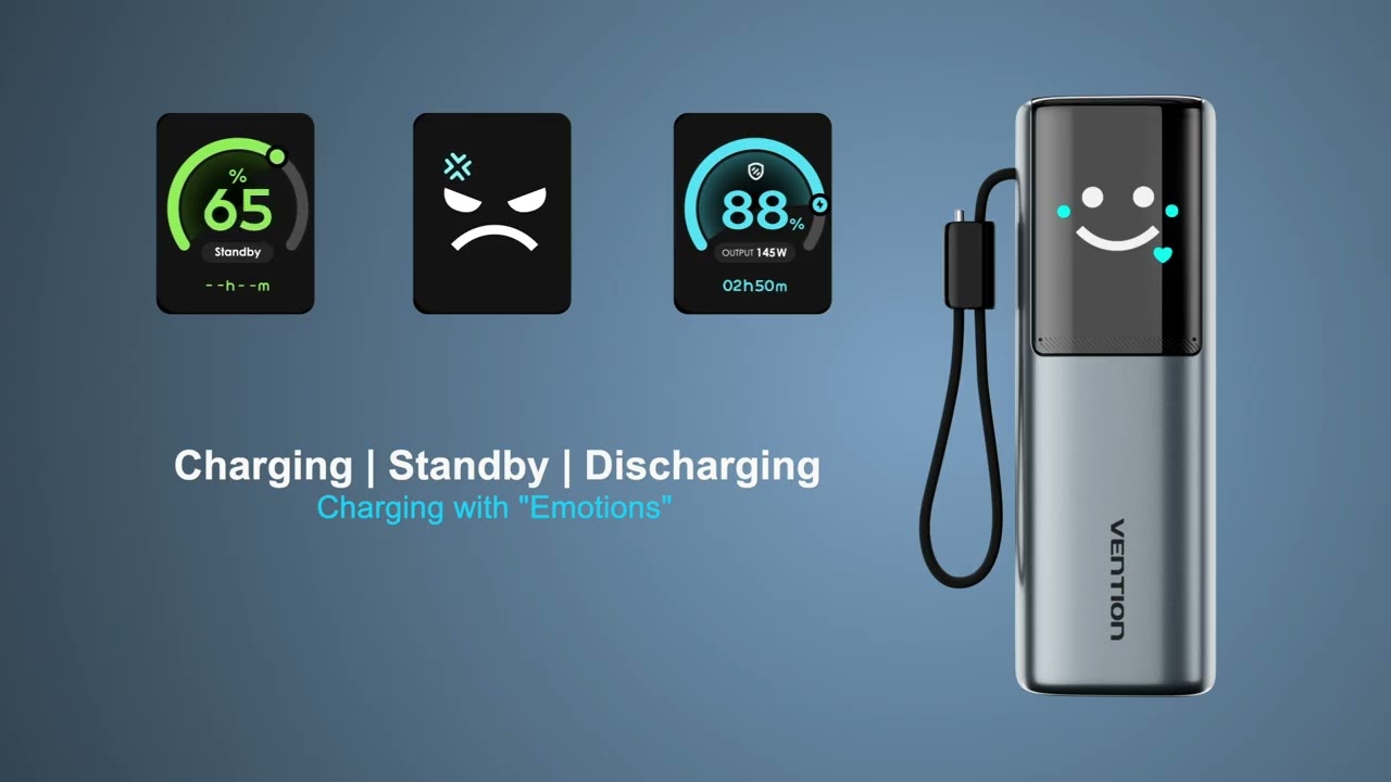 🚀 Introducing the Future of Charging: Vention 27,000mAh AI Power Bank – Now with AI Translation!