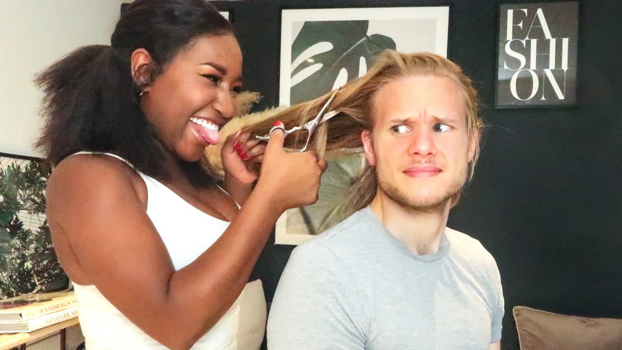 OMG! MY BOYFRIEND LET ME CUT HIS SUPER LONG HAIR AND I'M GASSED!!! I ALMOST F* IT UP THOUGH 👀 😱😩