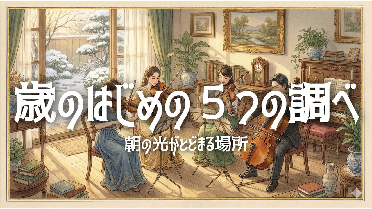 【正月の朝に】年のはじめの五つの調べ II【読書用・作業用・癒しBGM｜1時間】