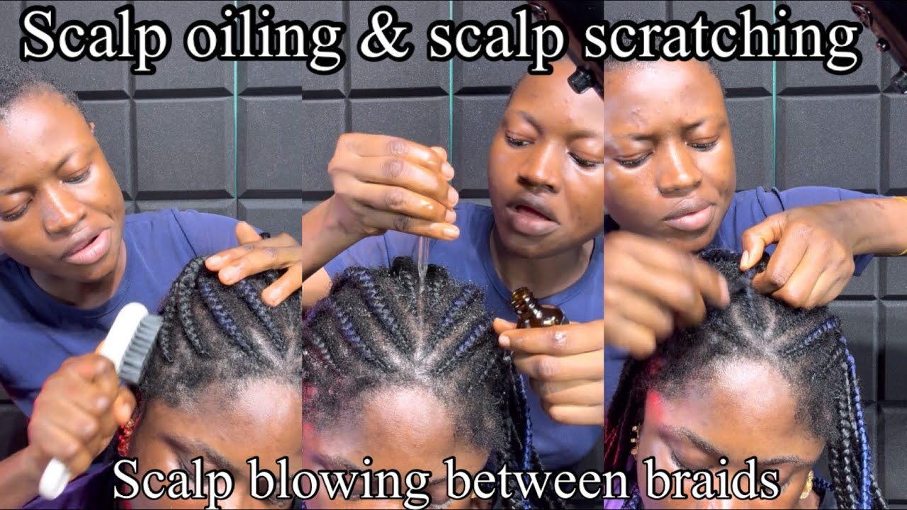 ASMR✨ attentive and relaxing scratching and scalp massage on braids
