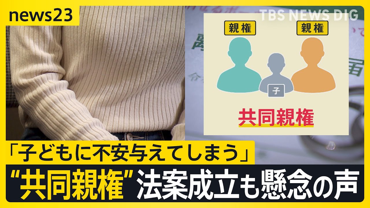 離婚後「共同親権」導入を柱とした改正民法が成立　DV原因で離婚した当事者から懸念の声も「不安を子どもたちに与えてしまう法律」【news23】｜TBS&nbsp;NEWS&nbsp;DIG