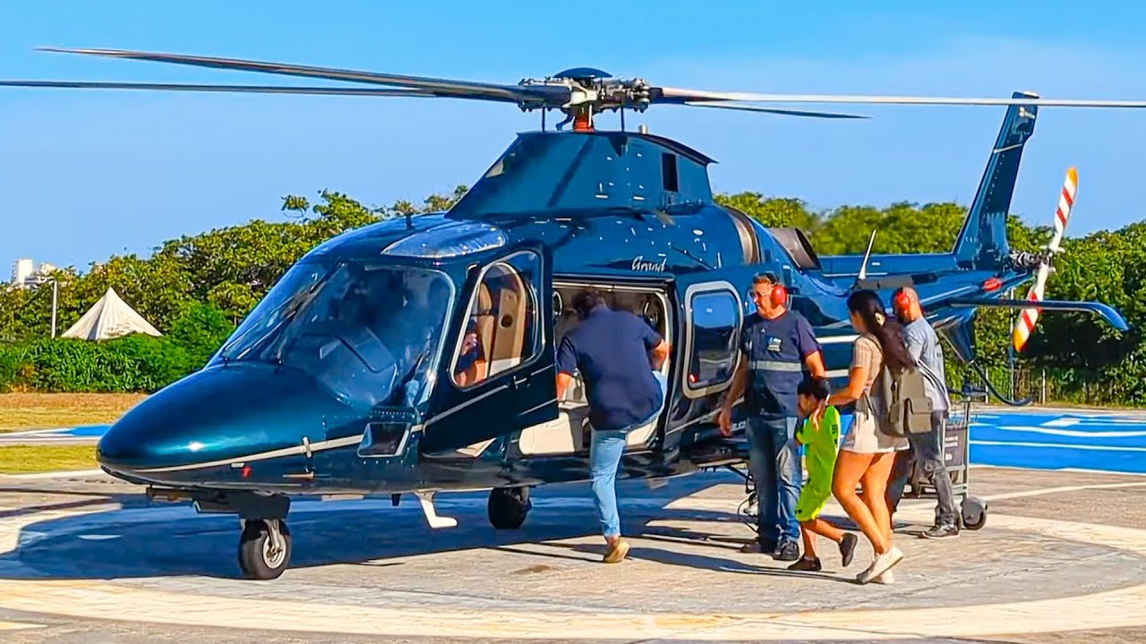 VIP AGUSTA 109 POWER LANDING & TAKEOFF