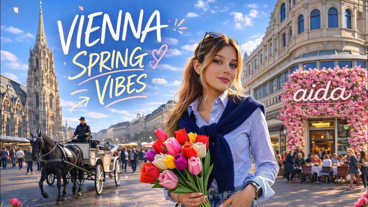 Vienna Spring Vibes 2026 🌷 Stephansplatz to Danube Canal Walking Tour | 4K Austria