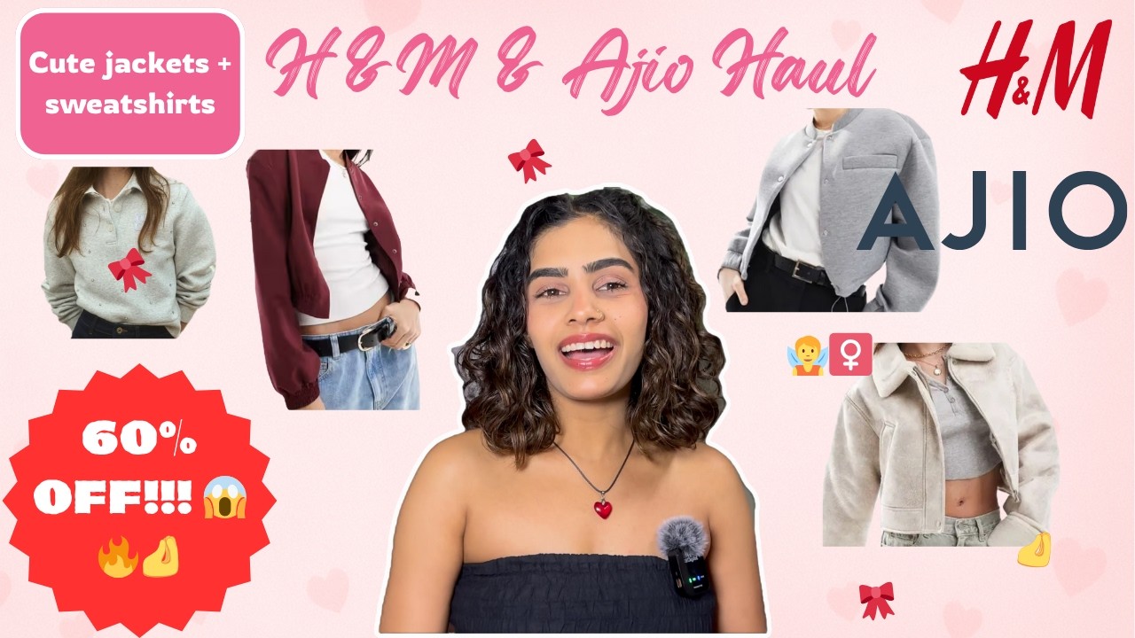 Ajio & H&M Jackets & Sweatshirts Haul 💥 ASOS Styles at Upto 60% OFF! | Try-On + Review #hnm #ajio