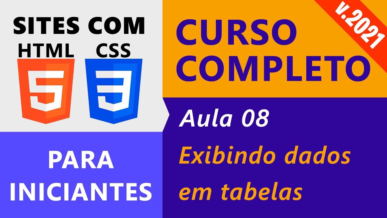Criação de Sites com HTML5 e CSS3 :: Aula 08 :: Exibindo Dados em Tabelas