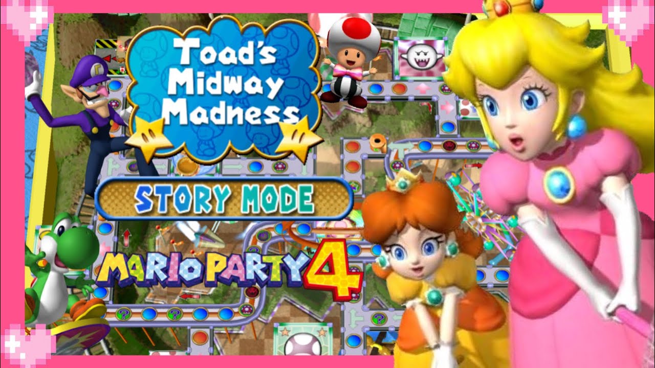 🌸 Mario Party 4 (Toad Midway Madness) Peach Story Mode Gameplay 🌸