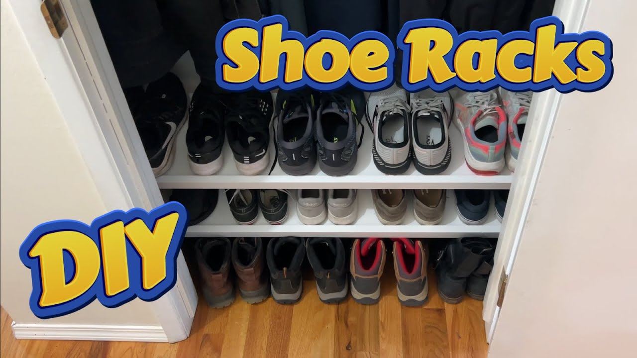 DIY shoe rack for closet.