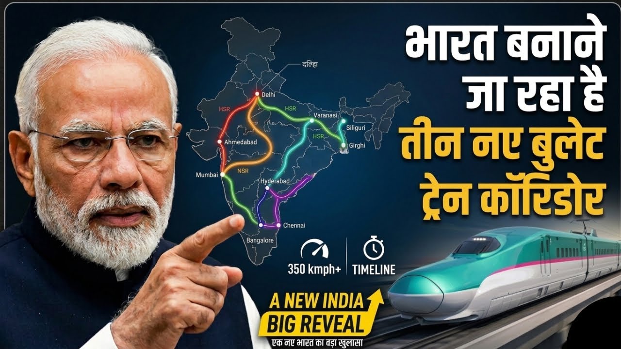 Bullet Train In India: 3 New Corridors Confirmed! 🇮🇳🔥 | Mega Projects In India 2026