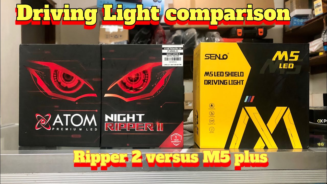 Driving Light comparison, Atom ripper 2 versus Senlo M5 plus