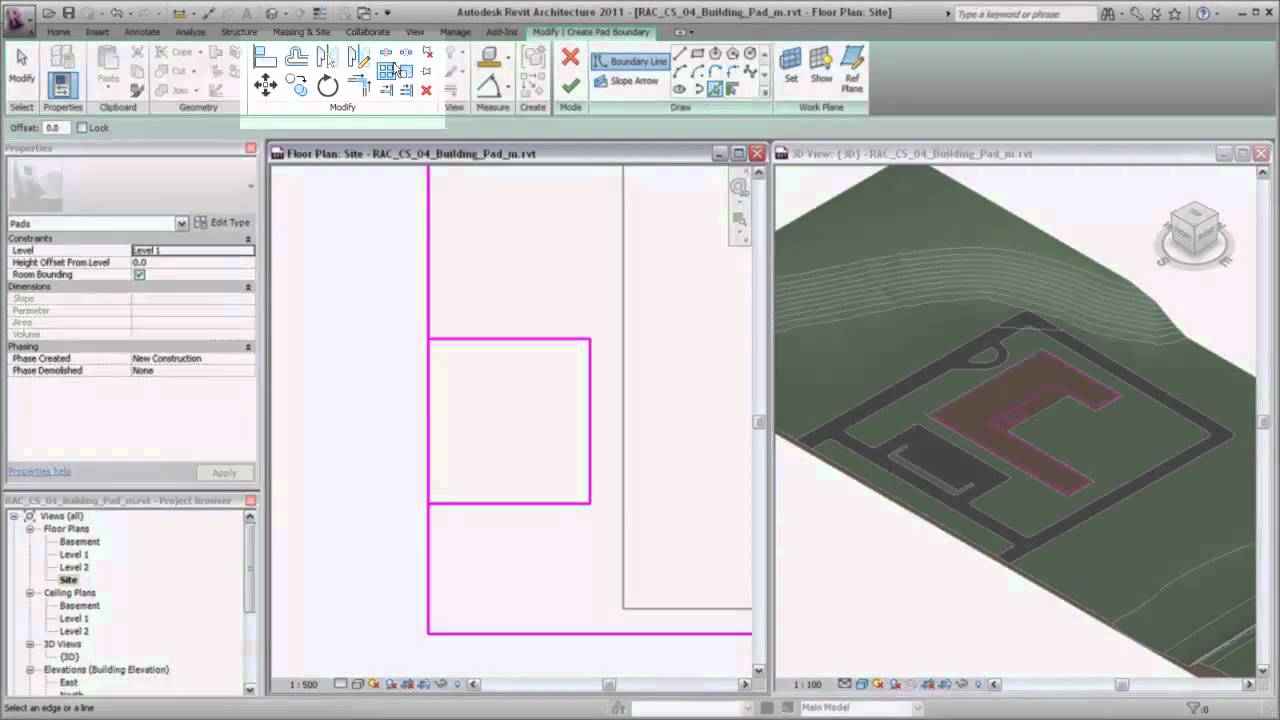 Autodesk Revit Architecture: Creating a Building Pad