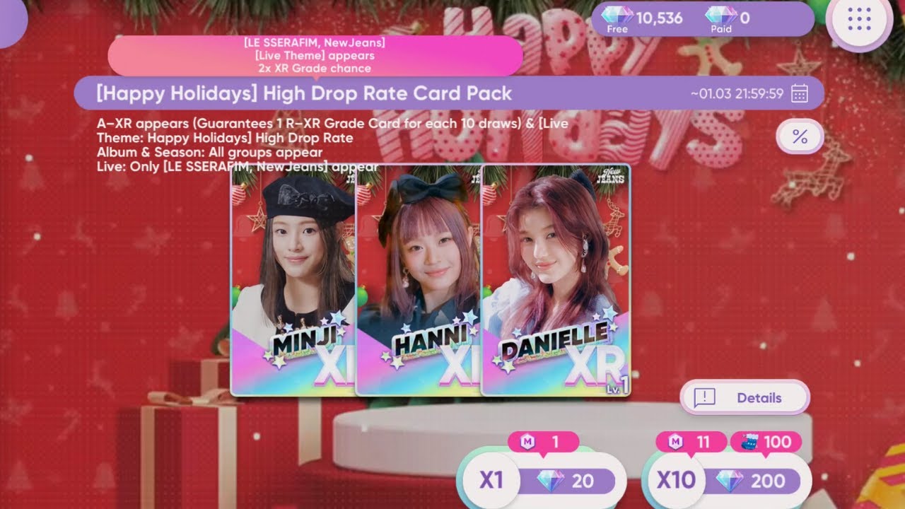 Rhythm Hive - Spending 10,400 Gems on [ Live Theme : Happy Holidays ]