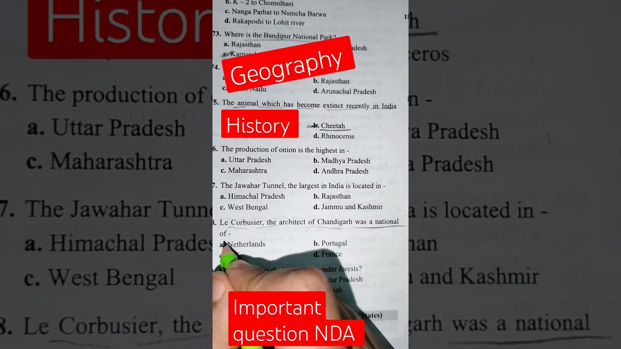 History Important question NDA GAT mathematics