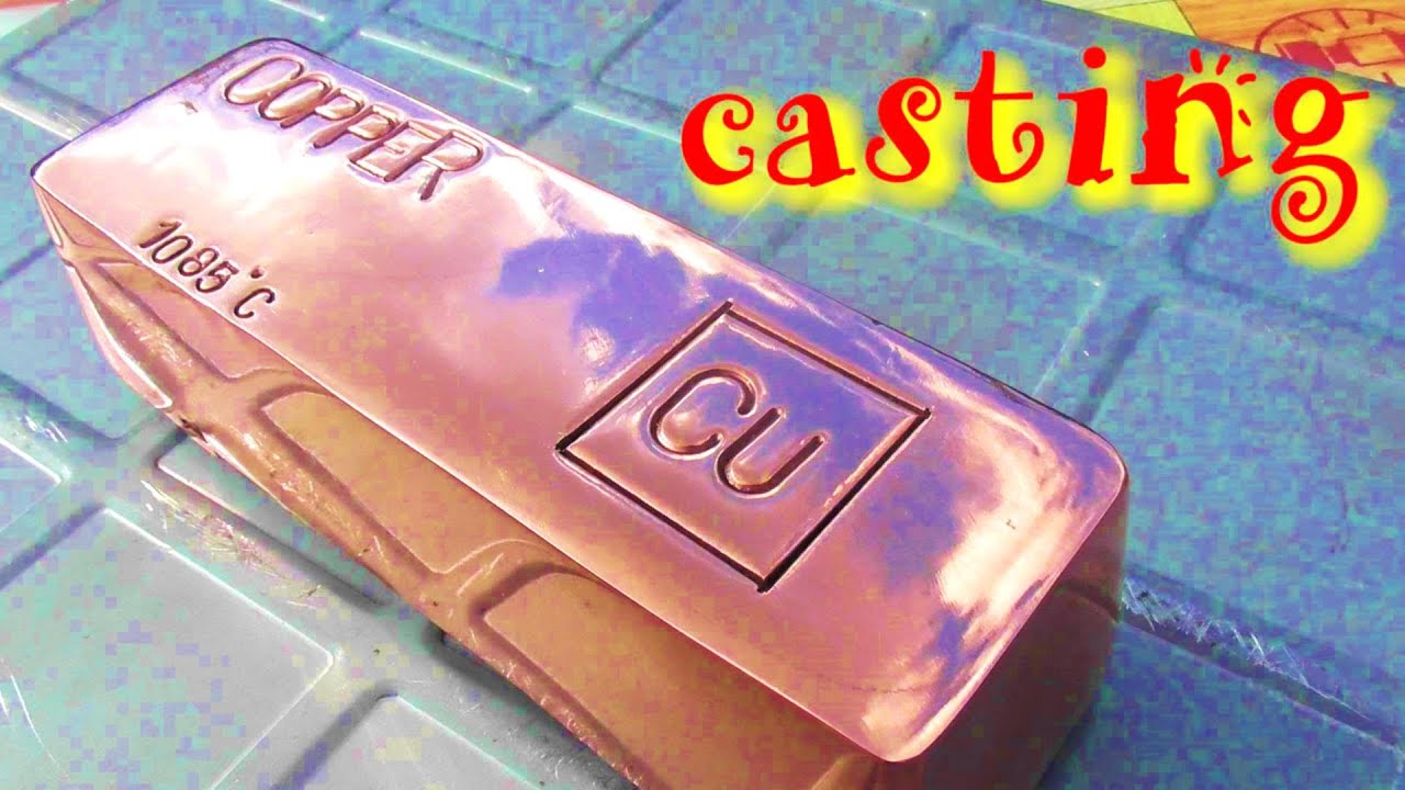 スクラップの銅線をドロドロに溶かしてインゴットにcasting    鋳造