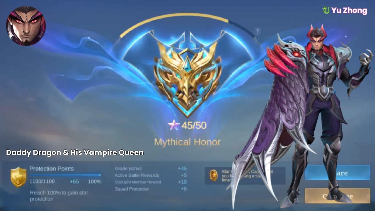 🐉 Yu Zhong : Daddy Dragon & His Vampire Queen 🍷(ft. Carmilla ) | MLBB S37 Mythical Honor Gameplay 79