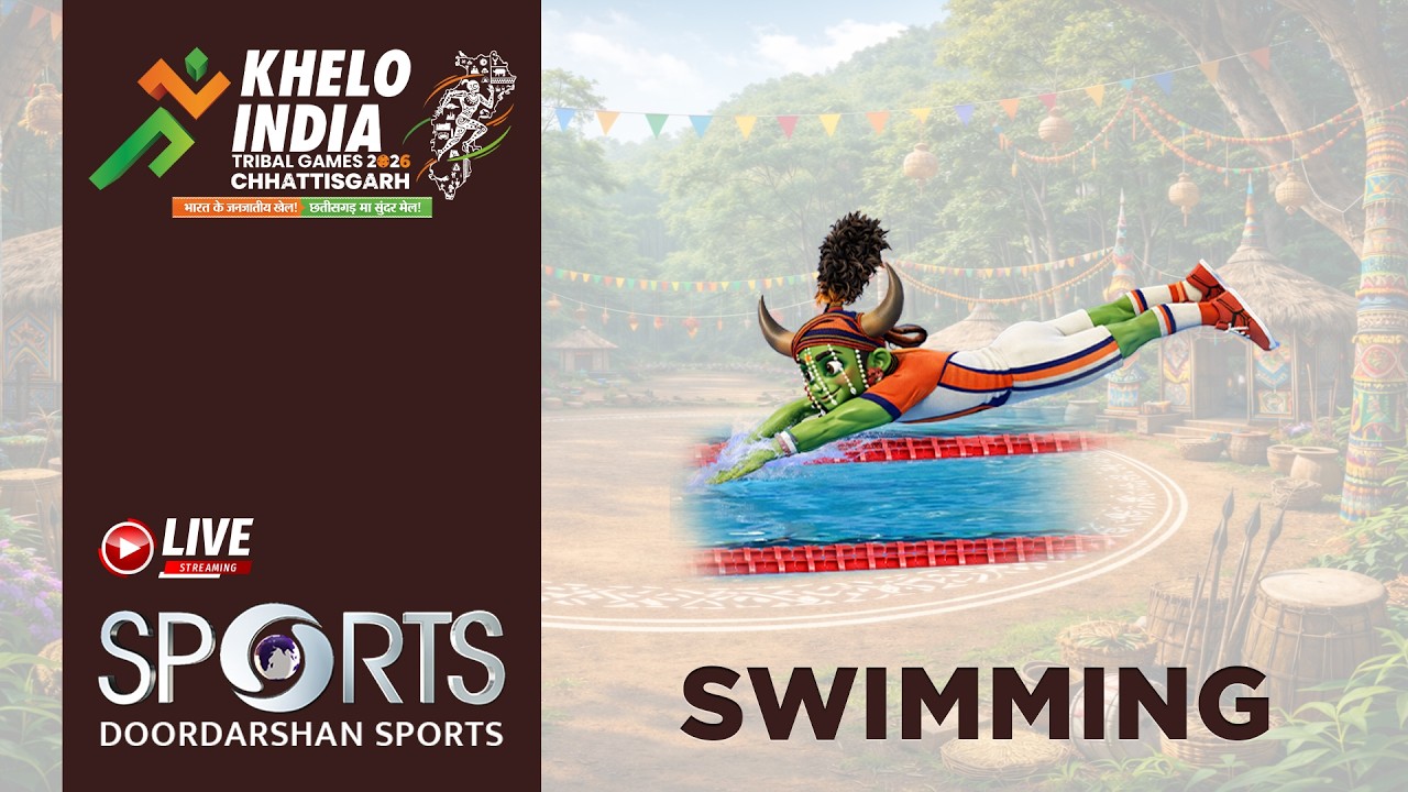 LIVE - Swimming - Khelo India Tribal Games 2026, Chhattisgarh | Day 4 | Doordarshan Sports
