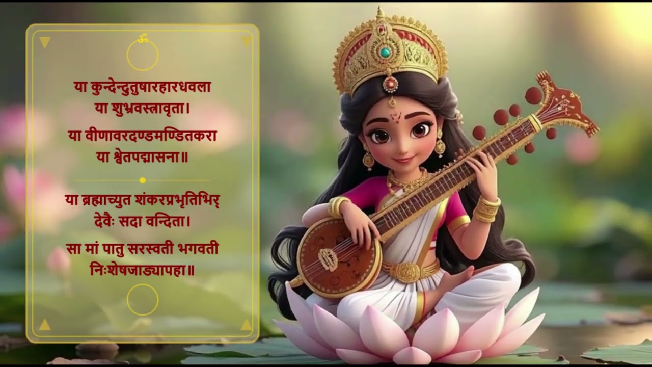 सरस्वती वन्दना | Saraswati Vandana - 108 Times Chanting | Full Mala | Sacred Mantra