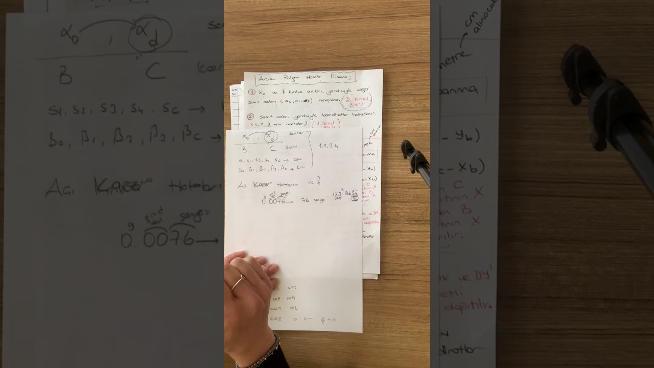 ÖLÇME BİLGİSİ (DAYALI POLİGON GÜZERGAHI HESABI VE ÇÖZÜMLÜ ÖRNEK-BÖLÜM 1)