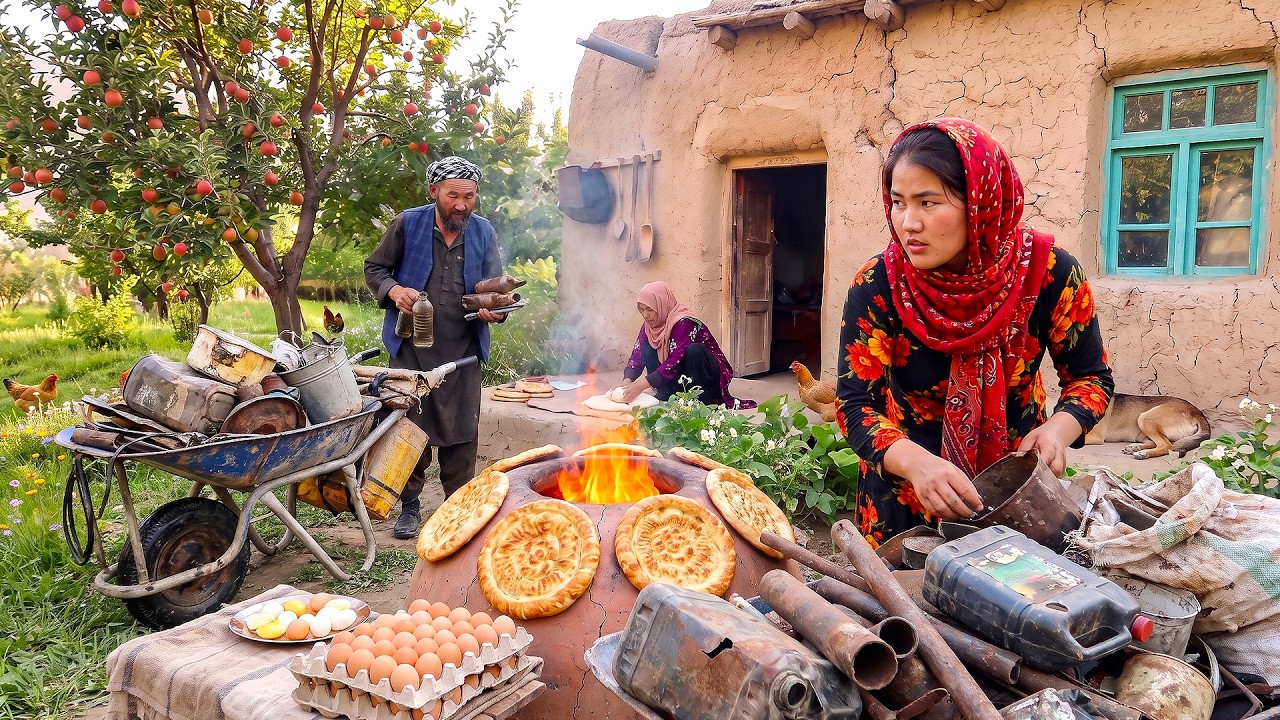 Baking Afghan Bread & Eggs 🥚| Selling Scrap Metal & Real Village Life 🇦🇫