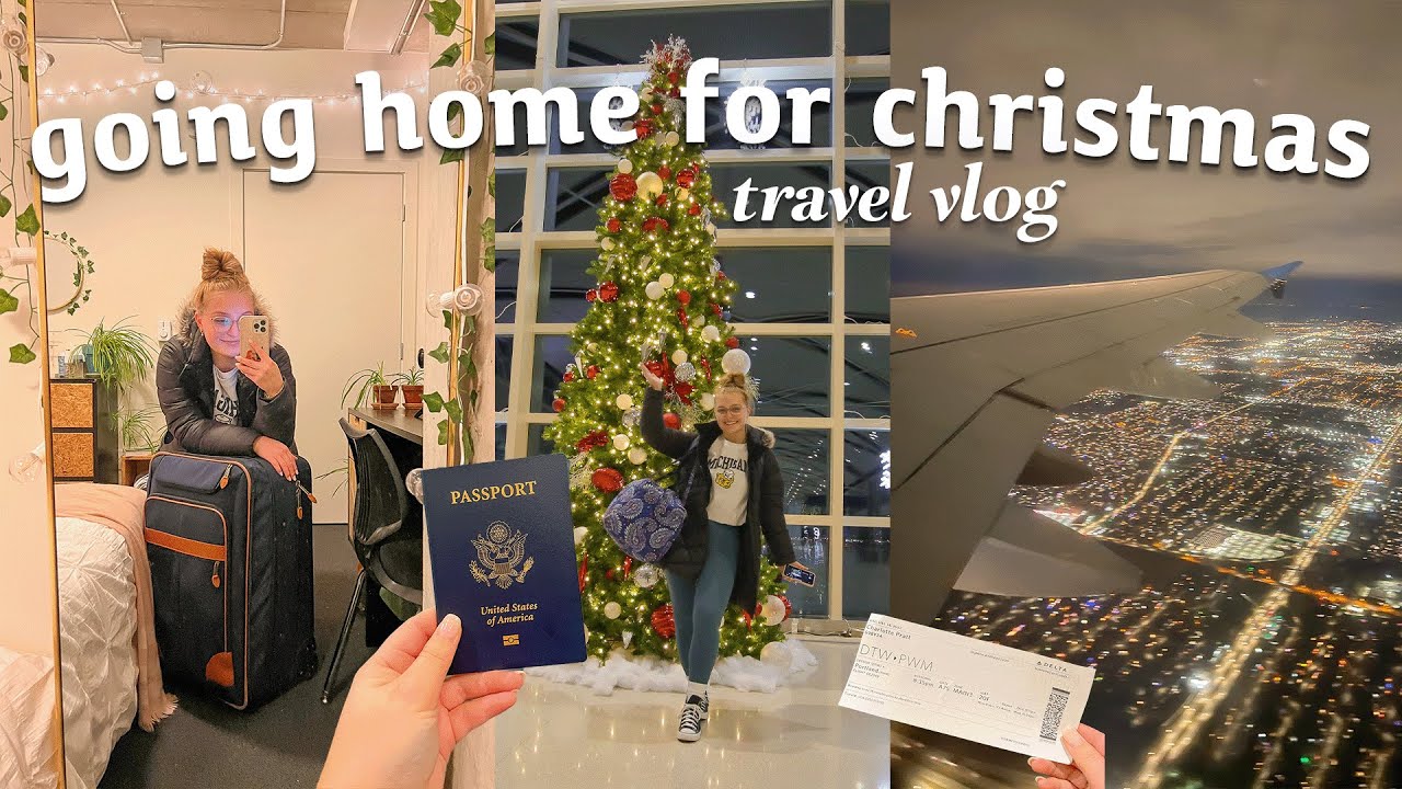 GOING HOME FOR CHRISTMAS 🛫 airport travel vlog, travel with me | vlogmas day 18
