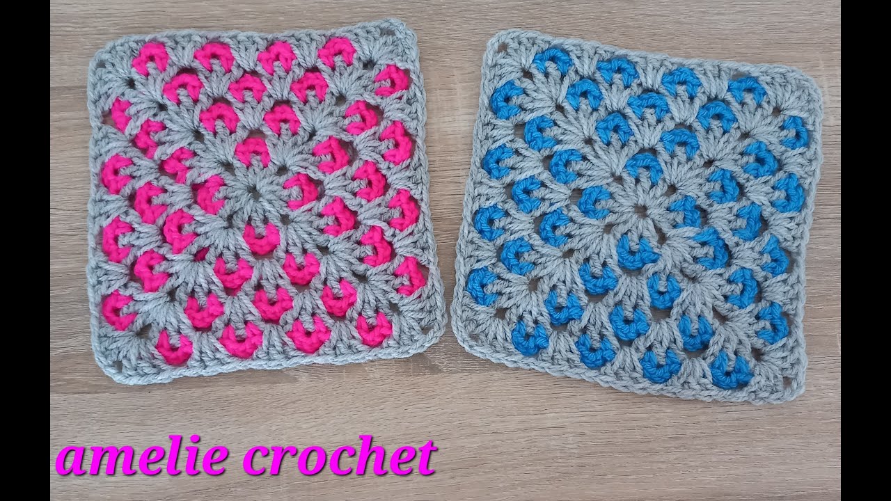 carré granny au crochet