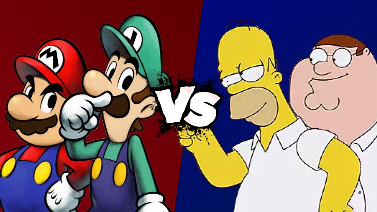 MUGEN Battle - Mario/Luigi vs Homer Simpson/Peter Griffin