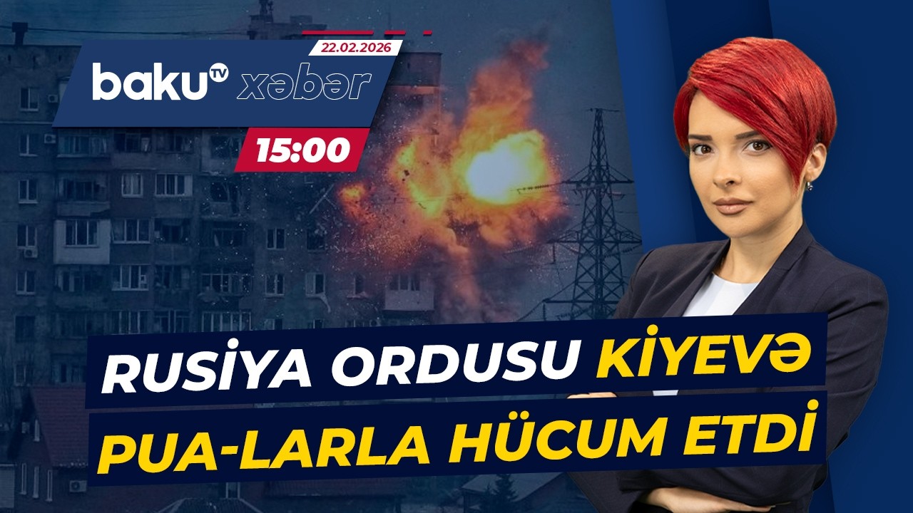 Kiyev şəhərində çoxmərtəbəli yaşayış binasına mərmi düşdü - Baku TV CANLI