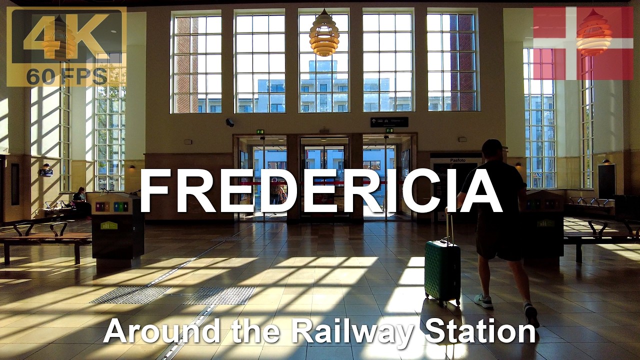 FREDERICIA, DENMARK 🇩🇰 in 4K | 2024 | Short Walk around Fredericia Railway Station