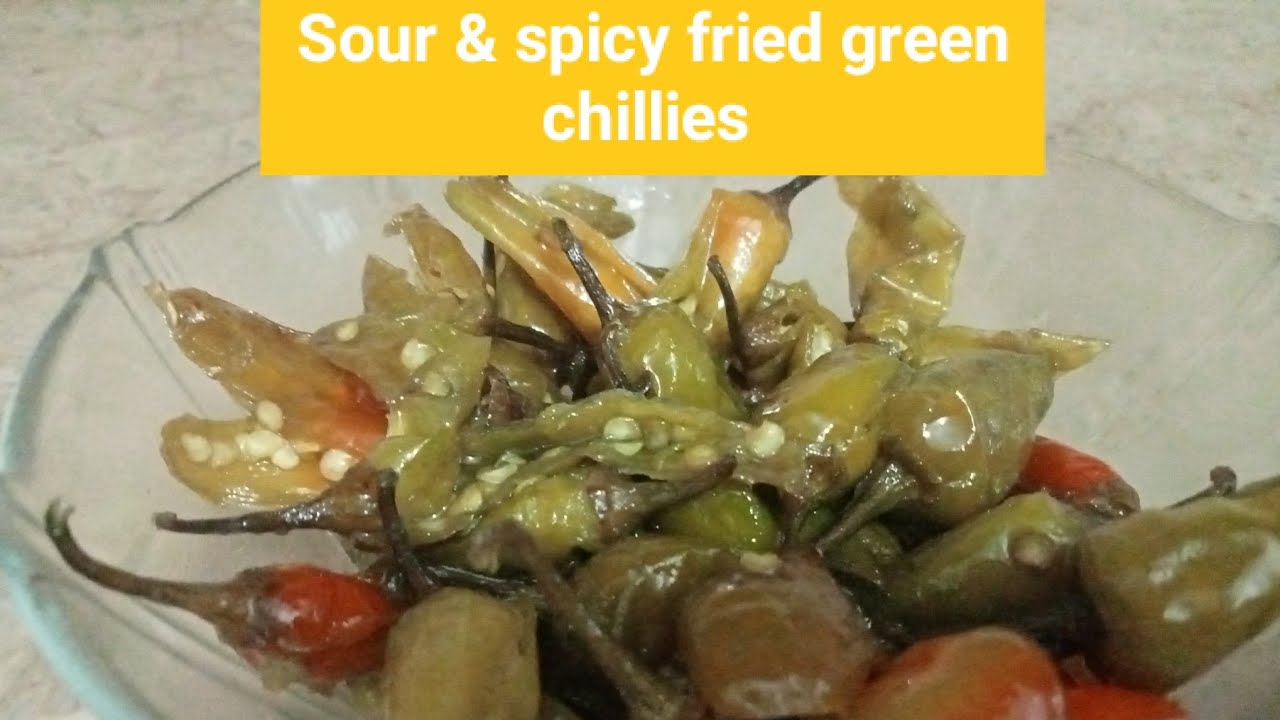 Sour & Spicy Fried Green Chillies | Fry Green Chilli | Easy Instant Chilli Fry | Green chili pickle