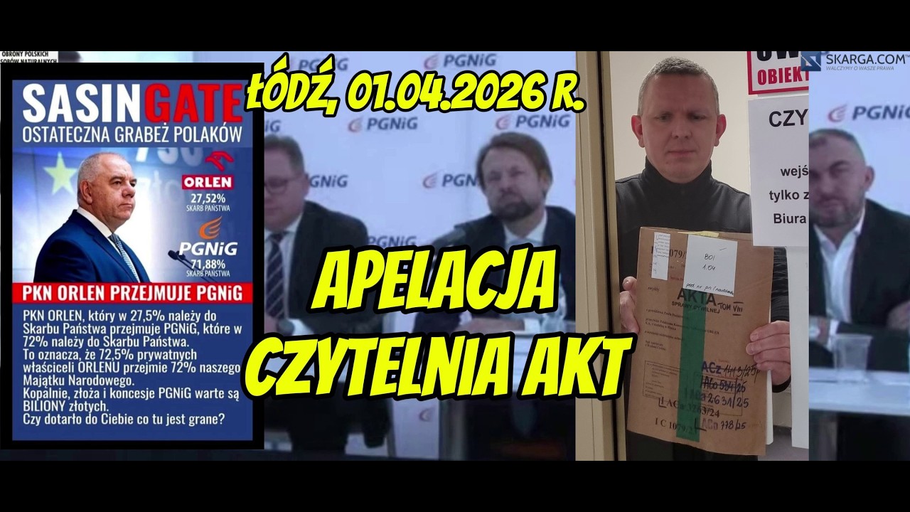 01.04.2026. Ł&oacute;dź. Wizyta w Sądzie Apelacyjnym w sprawie zgłoszonej nieważności fuzji PGNiG i ORLEN