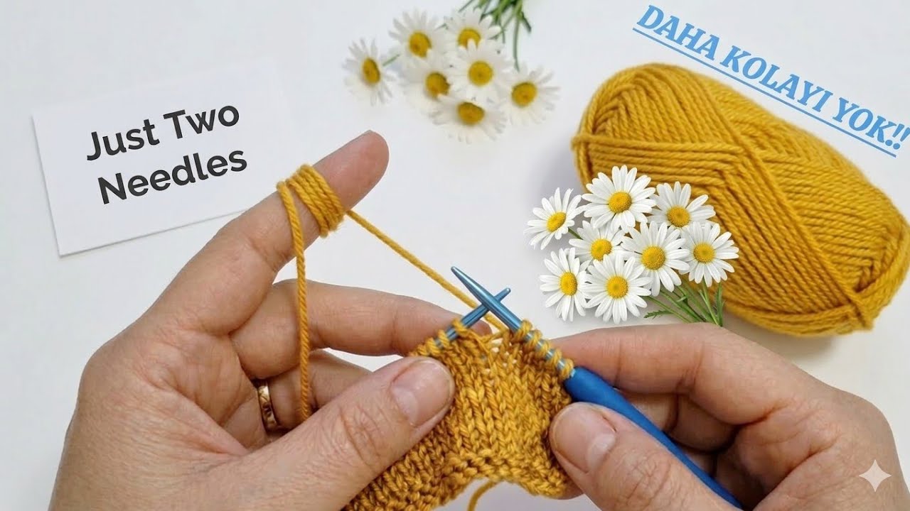En Kolay İki Şiş Örgü Modeli 🧶 Easy Knitting Pattern with Two Needles