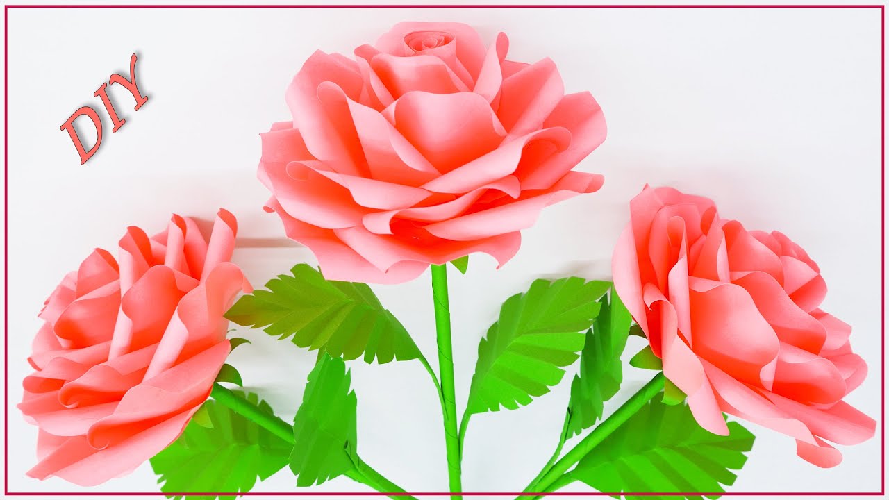 DIY Paper Rose 🌹 How to make realistic Paper Flowers