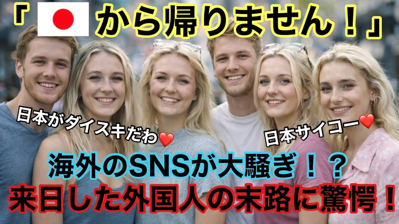 【海外の反応】「私たちは日本から帰れません！」日本に行くと帰ってこなくなる…今海外SNSが騒然！日本に行ったきり戻らなくなる。外国人が多発する理由に全世界が驚愕！？　【にほんさんぽ】