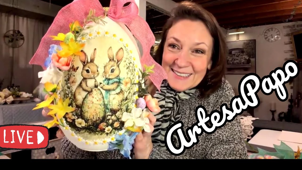 O OVO DE PÁSCOA MAIS LINDO QUE VOCÊ JÁ VIU! | ARTESAPAPO LIVE!