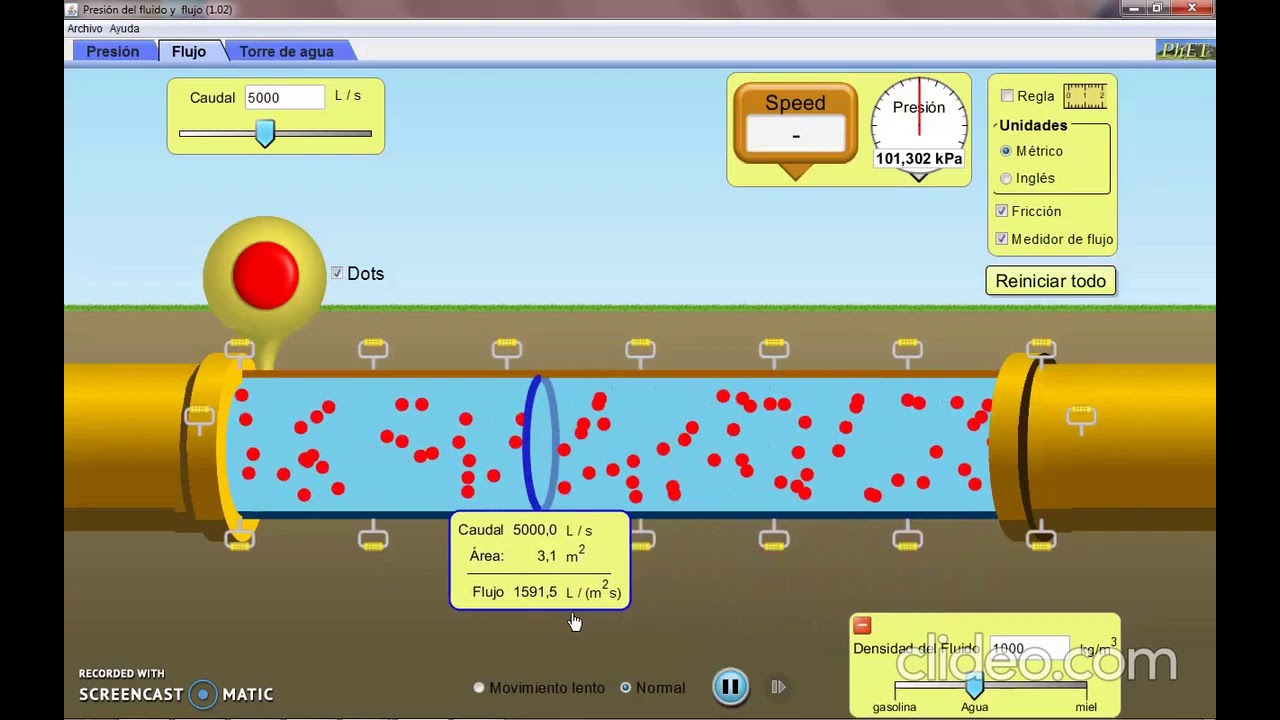 Simulador de Fluidos: Presión y velocidad