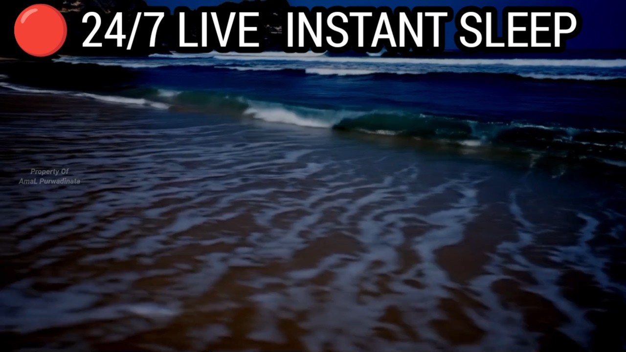 🔴 LIVE Midnight Waves | Instantly Fall Asleep | 24/7 Sleep Stream