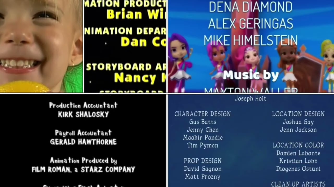 Baby Einstein, Blue’s Clues, Dan Vs, GGI, Rainbow Rangers, The Snoopy Show Credits Remix