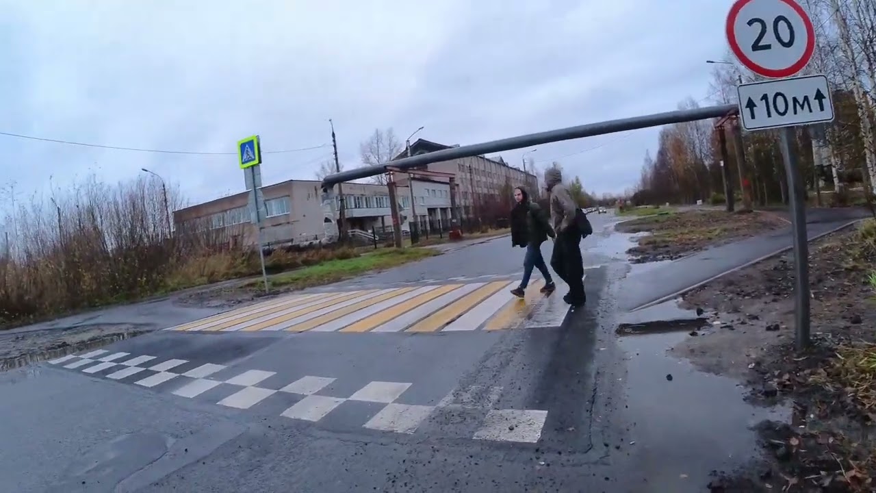 Прогулка по Архангельску. Сульфат. Пешеходный мост через Кузнечиху. Эстакада. 20.10.2025