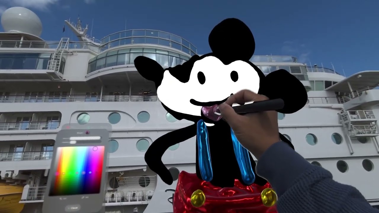 Spatial Doodle 3D Mickey Mouse outside Disney Wonder
