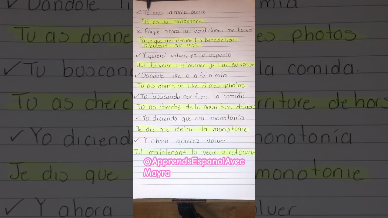 Aprende espa&ntilde;ol con canciones, TQG #apprendsespanolavecmayra #musica #karolg #aprendeespa&ntilde;ol